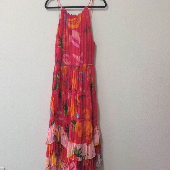 Farm Rio Mixed Fruit Ocean Tiered Midi Dress - Picture 8 of 11